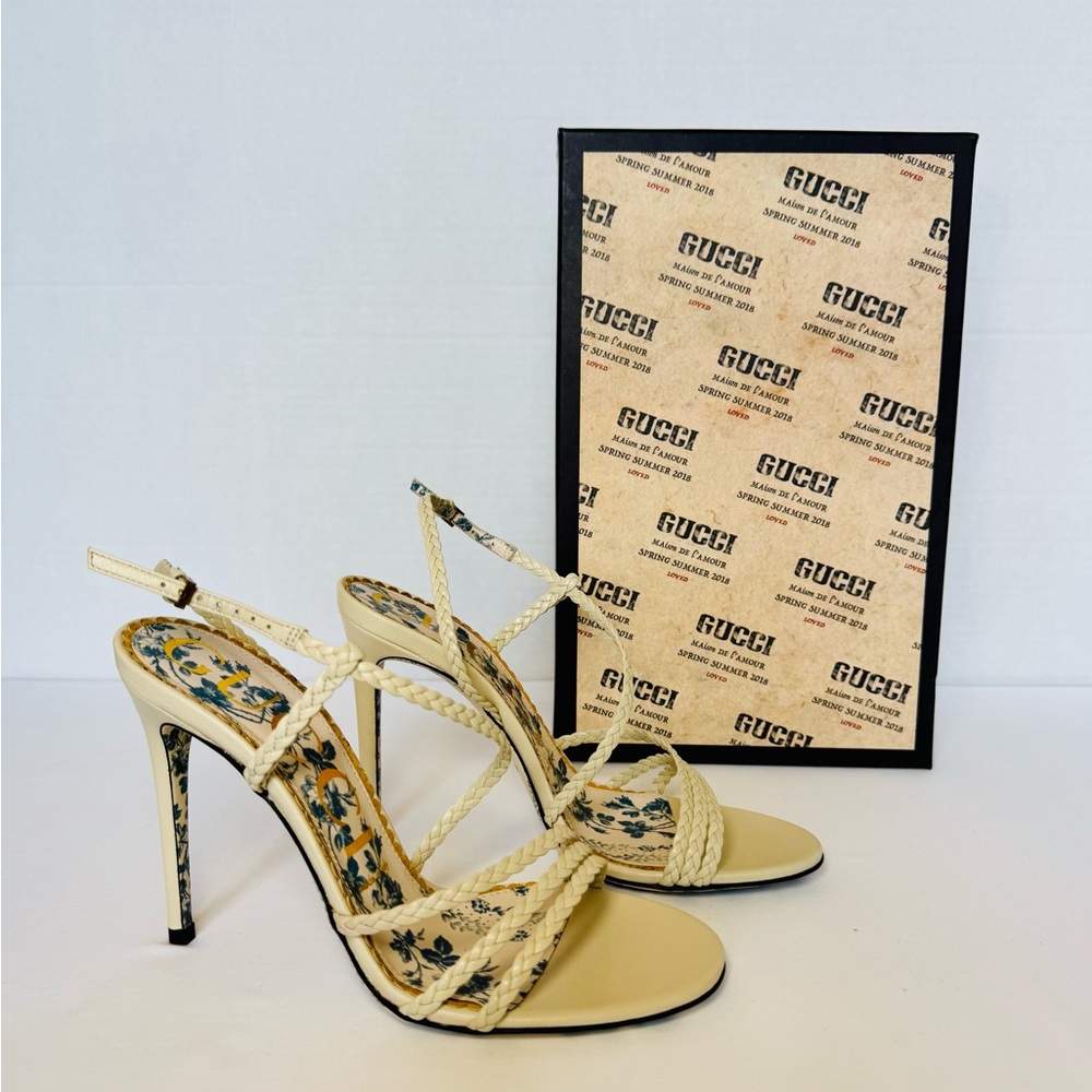 Gucci Women's Ivory Braided Heels - Brand New in Box